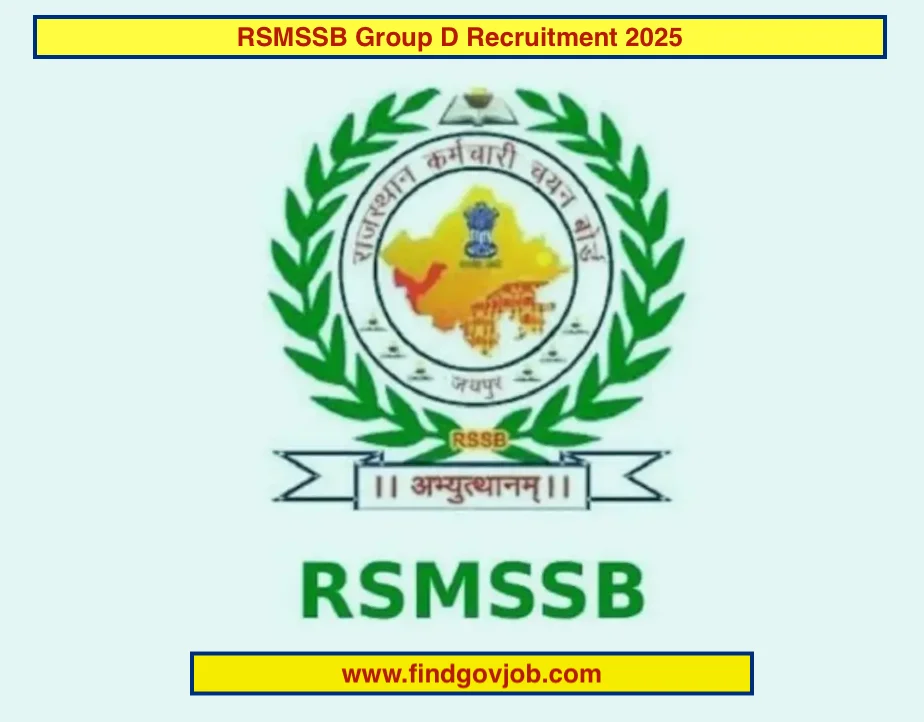 Rajasthan RSMSSB Group D Recruitment 2025