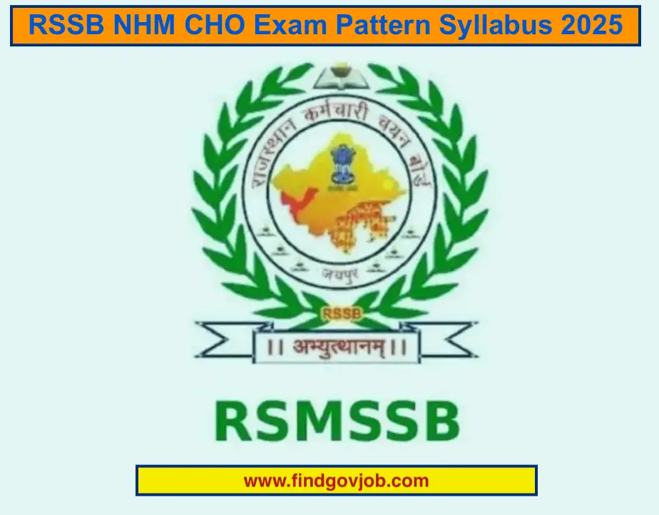 RSSB NHM CHO Exam Pattern Syllabus 2025