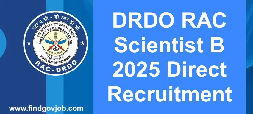 DRDO RAC Scientist B 2025