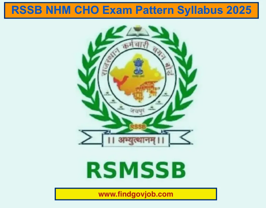 RSSB NHM CHO Exam Pattern Syllabus 2025